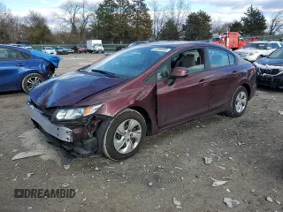 2013 Honda Civic LX z VIN 19XFB2F51DE053242, wystawiony jako Copart lot #45989055 z przebiegiem 96 441 mil mil oraz Szkoda całkowita • Salvage title. Historia ofert i sprzedaży dostępna na DreamBid. Obrazek 1.