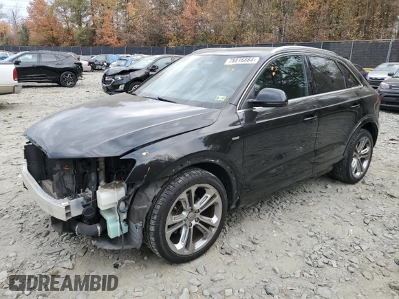 2017 Audi Q3 Prestige with VIN WA1GCCFS0HR016488, listed as a Copart auction lot 78816884 with 122,223 mi miles and Salvage Title. Bid and sale history available at carsss.com. Image 1.