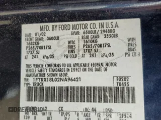 2002 Ford F-150 XL z VIN 1FTRX18L02NA96421, wystawiony jako Copart lot #64867095 z przebiegiem 135 401 mil mil oraz Czysty tytuł • Clean title. Historia ofert i sprzedaży dostępna na DreamBid. Obrazek 12.