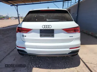 2021 Audi Q3 S line Premium Plus with VIN WA1EECF37M1124299, listed as a Copart auction lot 59994915 with 27,800 mi miles and Salvage title. Bid and sale history available at DreamBid. Image 6.