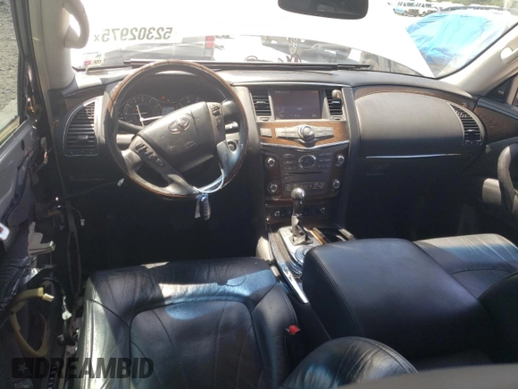 2014 Infiniti QX80 with VIN JN8AZ2NF4E9555172, listed as a Copart auction lot 52302975 with 107,709 mi miles and Salvage Title. Bid and sale history available at DreamBid. Image 8.