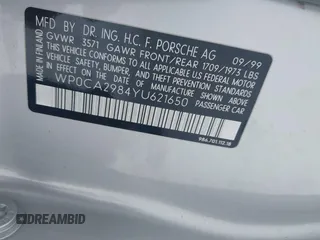 2000 Porsche Boxster с VIN WP0CA2984YU621650, выставлен на аукционе IAAI как лот 41381416 с пробегом 71 514 миль миль и . История ставок и продаж доступна на DreamBid. Изображение 9.