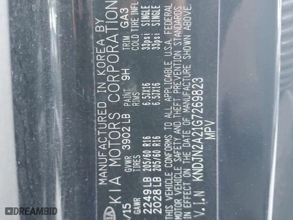 2016 Kia Soul with VIN KNDJN2A21G7269823, listed as a Copart auction lot 52861205 with 151,356 mi miles and Salvage Title. Bid and sale history available at carsss.com. Image 12.