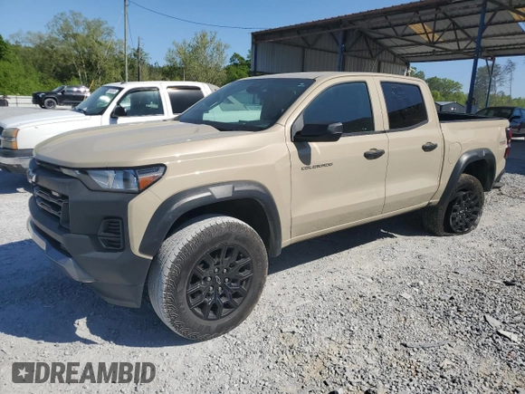 2023 Chevrolet Colorado 4WD Trail Boss с VIN 1GCPTEEK5P1157847, выставлен на аукционе Copart как лот 53582575 с пробегом 38 451 миль миль и Списание • Salvage title. История ставок и продаж доступна на DreamBid. Изображение 1.