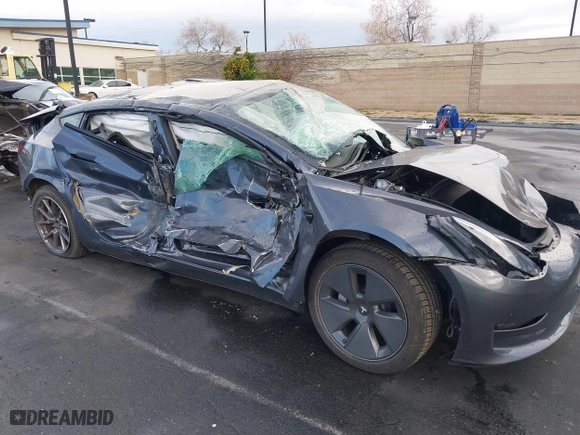 2023 Tesla Model 3 with VIN 5YJ3E1EA6PF408858, listed as a IAAI auction lot 41739383 with 1 mi miles. Bid and sale history available at carsss.com. Image 6.
