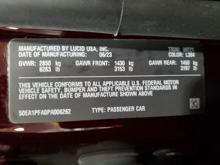 2023 Lucid Air Pure with VIN 50EA1PFA0PA006262, listed as a Copart auction lot 48882515 with 32,942 mi miles and Salvage Title. Bid and sale history available at carsss.com. Image 13.
