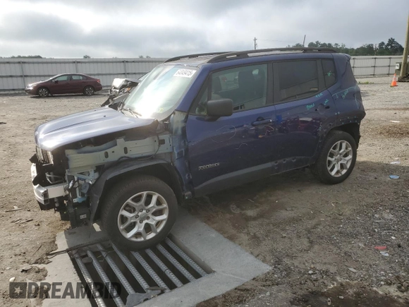 2018 Jeep Renegade Sport with VIN ZACCJBAB8JPJ42563, listed as a Copart auction lot 64049415 with 71,856 mi miles and Salvage title. Bid and sale history available at DreamBid. Image 1.