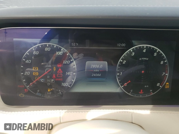 2020 Mercedes-Benz S with VIN W1KXK8DB7LA050420, listed as a Copart auction lot 80729474 with 24,044 mi miles and Salvage Title. Bid and sale history available at DreamBid. Image 9.