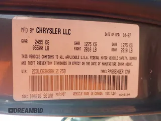 2008 Chrysler 300 C with VIN 2C3LK63H98H121259, listed as a IAAI auction lot 41780856 with 129,466 mi miles and . Bid and sale history available at carsss.com. Image 8.