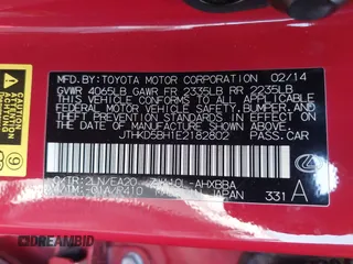 2014 Lexus CT 200h Hybrid with VIN JTHKD5BH1E2182802, listed as a IAAI auction lot 41859426 with 197,330 mi miles. Bid and sale history available at carsss.com. Image 9.