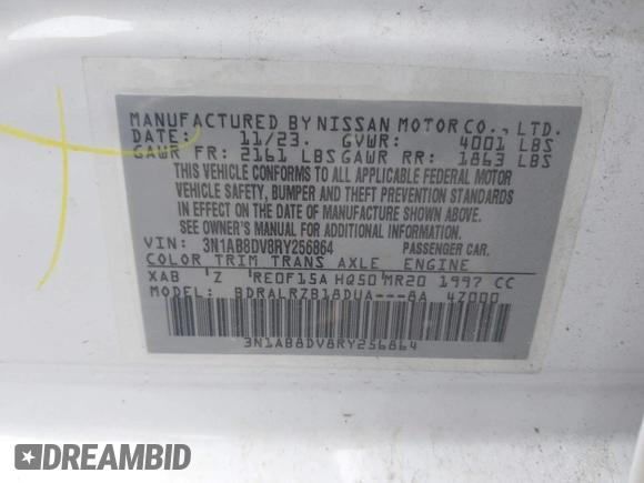 2024 Nissan Sentra SR z VIN 3N1AB8DV8RY256864, wystawiony jako IAAI lot #42127316 z przebiegiem 22 746 mil mil oraz . Historia ofert i sprzedaży dostępna na DreamBid. Obrazek 9.