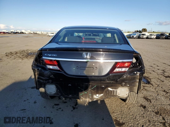 2015 Honda Civic Sedan LX with VIN 19XFB2F53FE072555, listed as a Copart auction lot 49179385 with 35,480 mi miles and Salvage Title. Bid and sale history available at carsss.com. Image 6.