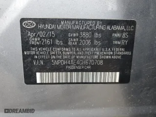 2016 Hyundai Elantra SE with VIN 5NPDH4AE4GH670708, listed as a Copart auction lot 46635445 with 97,522 mi miles and Salvage Title. Bid and sale history available at carsss.com. Image 12.