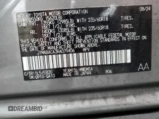 2024 Toyota bZ4X XLE with VIN JTMABACA3RA079406, listed as a Copart auction lot 56758445 with 3,483 mi miles and Salvage title. Bid and sale history available at DreamBid. Image 13.