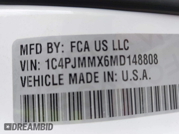 2021 Jeep Cherokee Latitude Lux with VIN 1C4PJMMX6MD148808, listed as a IAAI auction lot 41840146 with 34,155 mi miles and . Bid and sale history available at carsss.com. Image 9.