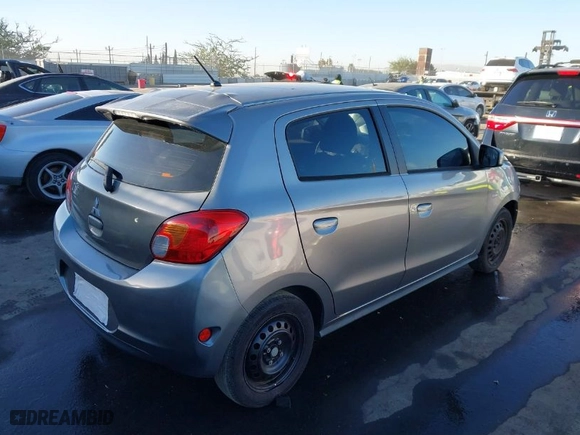 2015 Mitsubishi Mirage DE with VIN ML32A3HJ0FH044355, listed as a IAAI auction lot 41410003 with 74,800 mi miles. Bid and sale history available at carsss.com. Image 4.