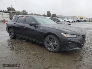 2023 Acura TLX w/A-Spec Package with VIN 19UUB5F55PA003901, listed as a Copart auction lot 48999125 with 17,077 mi miles and Salvage Title. Bid and sale history available at carsss.com. Image 4.