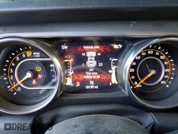 2022 Jeep Wrangler Unlimited Sport S with VIN 1C4HJXDG0NW213857, listed as a Copart auction lot 47451355 with 18,139 mi miles and Salvage Title. Bid and sale history available at DreamBid. Image 9.
