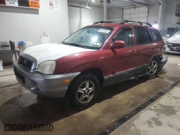 2004 Hyundai Santa Fe GLS with VIN KM8SC73D74U854582, listed as a Copart auction lot 46097685 with 0 mi miles and Salvage Title. Bid and sale history available at carsss.com. Image 1.