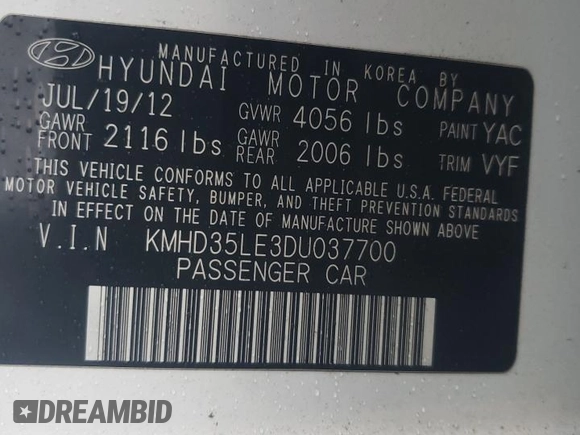 2013 Hyundai Elantra GT with VIN KMHD35LE3DU037700, listed as a Copart auction lot 73755414 with 142,974 mi miles and Salvage Title. Bid and sale history available at carsss.com. Image 14.