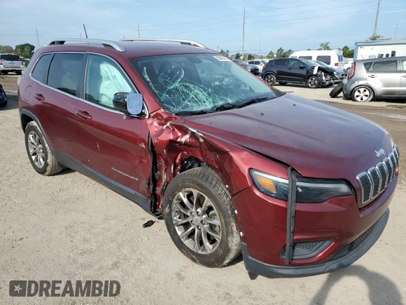 2019 Jeep Cherokee Latitude Plus with VIN 1C4PJLLB6KD110234, listed as a Copart auction lot 58805183 with 34,975 mi miles and Salvage title. Bid and sale history available at DreamBid. Image 4.