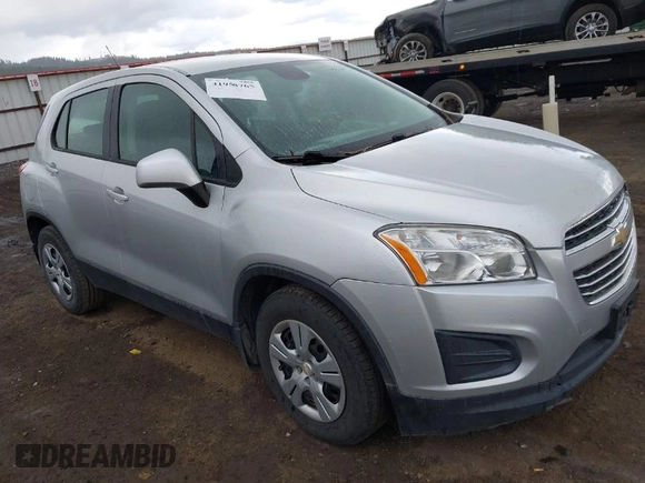 2016 Chevrolet Trax LS with VIN KL7CJKSB5GB511624, listed as a IAAI auction lot 41958765 with 117,691 mi miles. Bid and sale history available at carsss.com. Image 1.