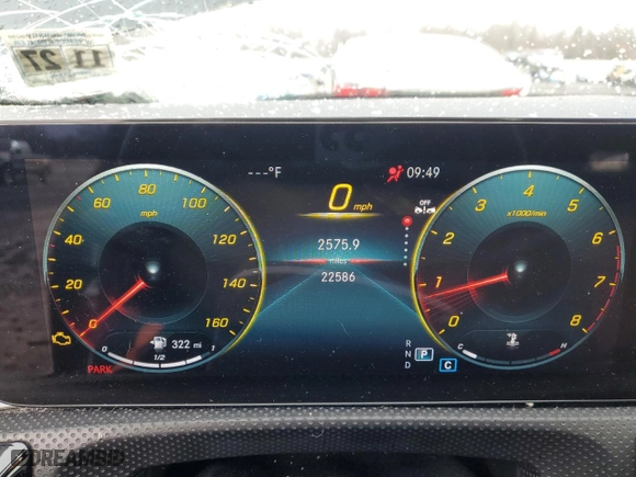 2022 Mercedes-Benz CLA with VIN W1K5J4HB6NN321119, listed as a Copart auction lot 84884294 with 22,586 mi miles and Salvage Title. Bid and sale history available at carsss.com. Image 9.