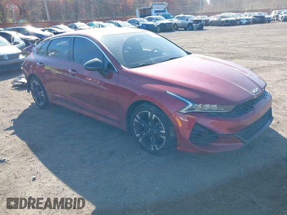 2022 Kia K5 GT-Line z VIN 5XXG64J22NG150511, wystawiony jako IAAI lot #42062735 z przebiegiem 32 223 mil mil oraz . Historia ofert i sprzedaży dostępna na DreamBid. Obrazek 1.