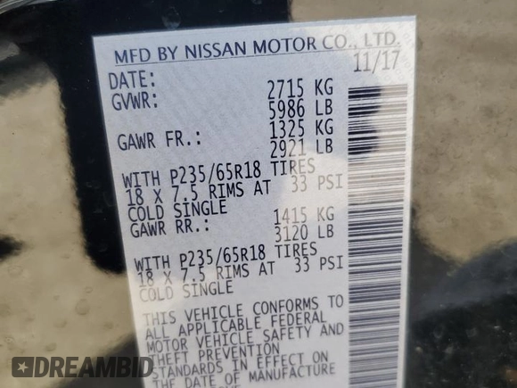 2018 Infiniti QX60 with VIN 5N1DL0MN7JC511067, listed as a Copart auction lot 52675264 with Not Provided miles and Non Repairable. Bid and sale history available at carsss.com. Image 15.