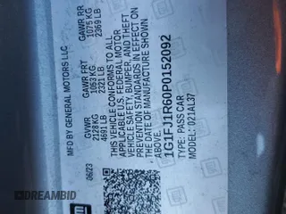 2023 Chevrolet Camaro ZL1 z VIN 1G1FJ1R60P0152092, wystawiony jako Copart lot #87179614 z przebiegiem Nie podano mil oraz Szkody całkowita. Historia ofert i sprzedaży dostępna na DreamBid. Obrazek 12.