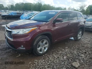 2016 Toyota Highlander Limited with VIN 5TDDCRFH8GS017730, listed as a Copart auction lot 55986315 with 71,593 mi miles and Clean title. Bid and sale history available at DreamBid. Image 1.