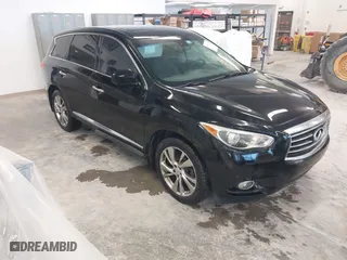 2013 Infiniti JX35 with VIN 5N1AL0MN2DC326268, listed as a IAAI auction lot 41971851 with 164,381 mi miles. Bid and sale history available at carsss.com. Image 1.