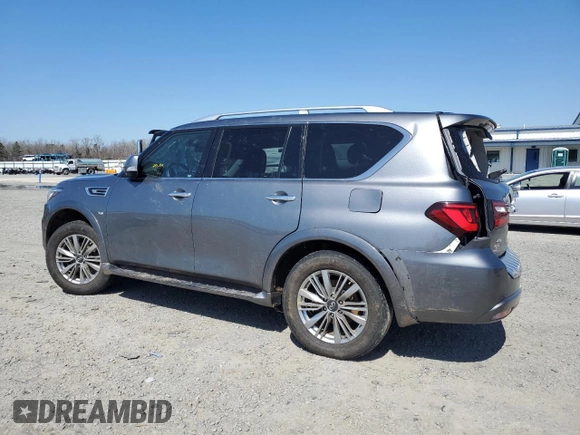 2020 Infiniti QX80 LUXE with VIN JN8AZ2NE0L9252099, listed as a Copart auction lot 48903275 with 88,500 mi miles and Salvage Title. Bid and sale history available at carsss.com. Image 2.