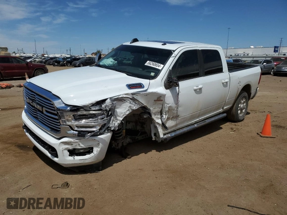 2023 Ram 2500 Laramie with VIN 3C6UR5FL9PG632207, listed as a Copart auction lot 56260654 with 31,302 mi miles and Salvage Title. Bid and sale history available at carsss.com. Image 1.