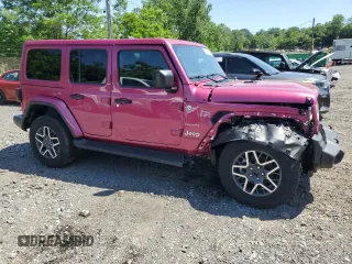 2024 Jeep Wrangler Sahara with VIN 1C4PJXEG8RW336631, listed as a Copart auction lot 62526235 with Not provided miles and Salvage title. Bid and sale history available at DreamBid. Image 4.