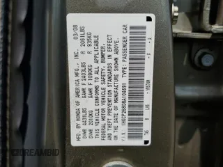 2008 Honda Accord EX-L z VIN 1HGCP26808A104691, wystawiony jako Copart lot #60058365 z przebiegiem 125 528 mil mil oraz Szkoda całkowita • Salvage title. Historia ofert i sprzedaży dostępna na DreamBid. Obrazek 12.