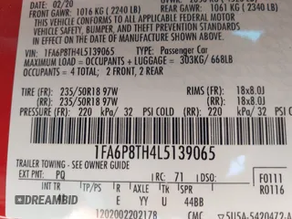 2020 Ford Mustang EcoBoost with VIN 1FA6P8TH4L5139065, listed as a IAAI auction lot 42130257 with 66,591 mi miles and . Bid and sale history available at DreamBid. Image 9.