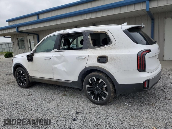 2023 Kia Telluride SX Prestige X-Line z VIN 5XYP5DGC4PG364580, wystawiony jako Copart lot #58479865 z przebiegiem 21 436 mil mil oraz Szkoda całkowita • Salvage title. Historia ofert i sprzedaży dostępna na DreamBid. Obrazek 2.