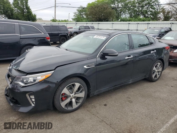 2018 Kia Optima SX with VIN 5XXGW4L2XJG224863, listed as a Copart auction lot 58701575 with 79,673 mi miles and Salvage title. Bid and sale history available at DreamBid. Image 1.