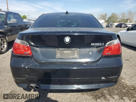 2006 BMW 5 Series 530i with VIN WBANE73526CM34545, listed as a Copart auction lot 50443515 with 78,452 mi miles and Clean Title. Bid and sale history available at carsss.com. Image 6.