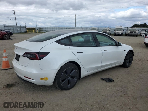 2022 Tesla Model 3 with VIN 5YJ3E1EA4NF207232, listed as a Copart auction lot 54414805 with Not Provided miles and Salvage Title. Bid and sale history available at DreamBid. Image 3.
