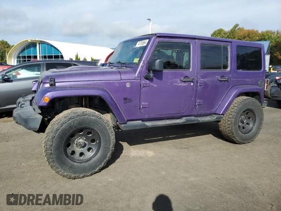 2018 Jeep Wrangler JK Unlimited Sahara with VIN 1C4HJWEG1JL901290, listed as a Copart auction lot 74795864 with 100,144 mi miles and Salvage Title. Bid and sale history available at carsss.com. Image 1.