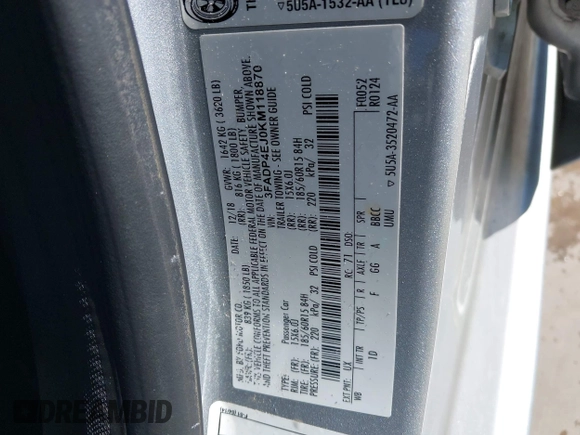 2019 Ford Fiesta SE with VIN 3FADP4EJ0KM118870, listed as a IAAI auction lot 41963700 with 80,517 mi miles. Bid and sale history available at carsss.com. Image 9.