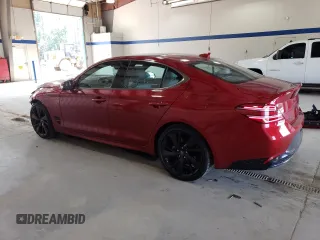 2023 Genesis G70 2.0T with VIN KMTG34TA8PU122367, listed as a Copart auction lot 70726154 with 15,475 mi miles and Salvage Title. Bid and sale history available at carsss.com. Image 2.