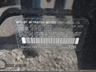 2017 Mitsubishi Mirage ES z VIN ML32A3HJ1HH009665, wystawiony jako IAAI lot #41871902 z przebiegiem 72 312 mil mil oraz . Historia ofert i sprzedaży dostępna na DreamBid. Obrazek 9.