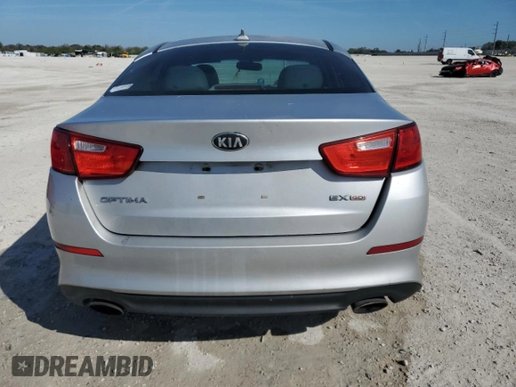 2014 Kia Optima EX with VIN 5XXGN4A77EG302278, listed as a Copart auction lot 46135025 with 218,869 mi miles and Salvage Title. Bid and sale history available at carsss.com. Image 6.