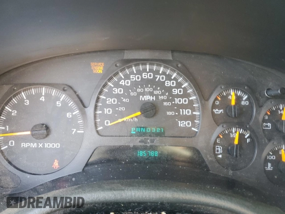2003 Chevrolet TrailBlazer EXT LT with VIN 1GNET16S236207283, listed as a Copart auction lot 43610295 with 185,788 mi miles and Salvage Title. Bid and sale history available at DreamBid. Image 9.