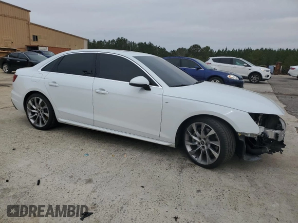 2021 Audi A4 S line Premium Plus with VIN WAUEAAF43MA039455, listed as a Copart auction lot 48759805 with 93,816 mi miles and Salvage Title. Bid and sale history available at DreamBid. Image 4.