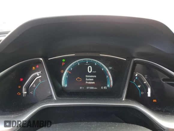2018 Honda Civic EX-L with VIN JHMFC1F71JX007770, listed as a Copart auction lot 50681835 with 71,808 mi miles and Salvage Title. Bid and sale history available at DreamBid. Image 9.