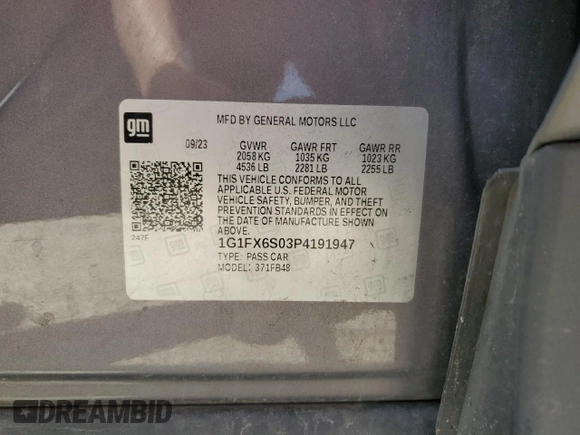 2023 Chevrolet Bolt EV 2LT z VIN 1G1FX6S03P4191947, wystawiony jako Copart lot #55965675 z przebiegiem 28 450 mil mil oraz Nie do naprawy • Non repairable. Historia ofert i sprzedaży dostępna na DreamBid. Obrazek 13.